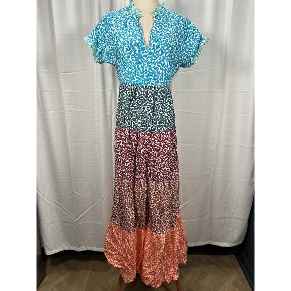 Marie Oliver Farah Maxi Dress Pebble Silk Tiered Women’s Size Small - Picture 1 of 11